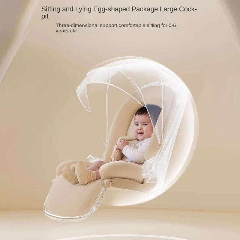 Baby carrige can sit or lie down Lightweight Folding Newborn Baby High Landscape Stroller Two-way Push Anti Vibration Wheels GlowCart