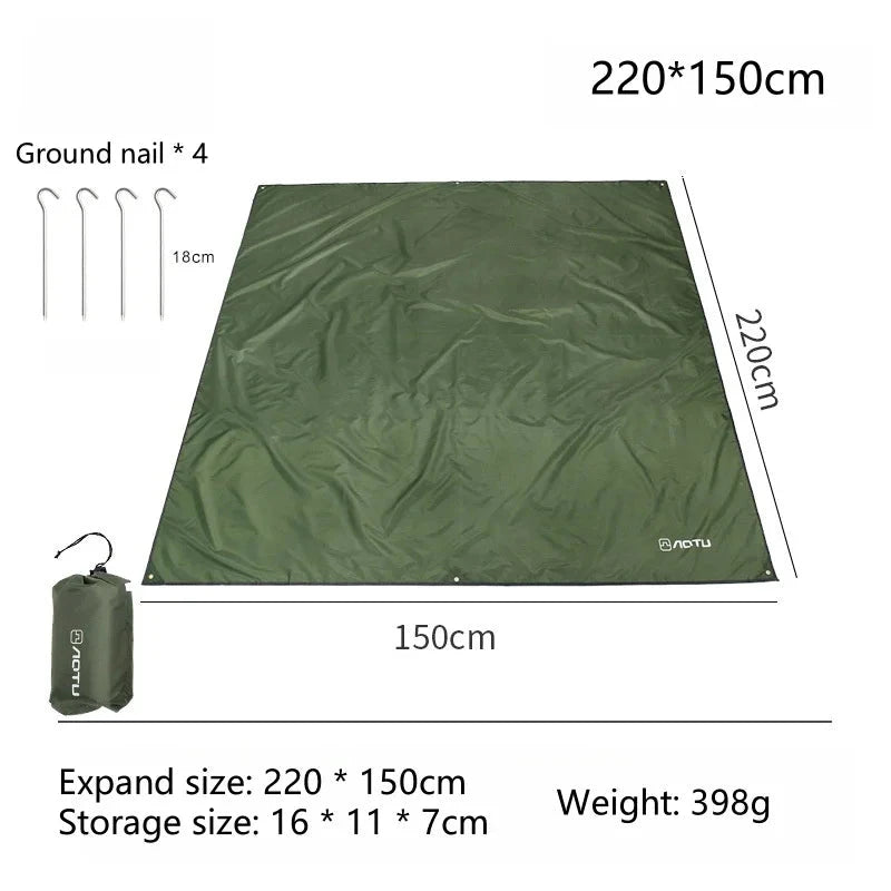 Camping Tent Floor Mat | Waterproof Sun Shelter & Stormproof GlowCart