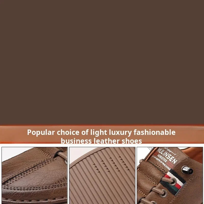 Men's Casual Shoes Spring Autumn Depressurized Breathable Lacefree Leather Shoes Super soft and wear-resistant Men's Board Shoes GlowCart