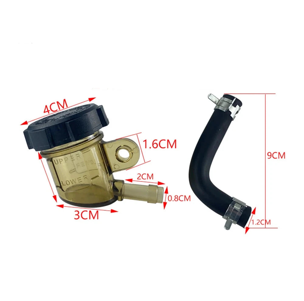 Universal Motorcycle Brake Oil Tank Foot Brake Master Cylinder Oil Cup Fluid Bottle Reservoir Dirt Bike Scooter Pitbike GlowCart