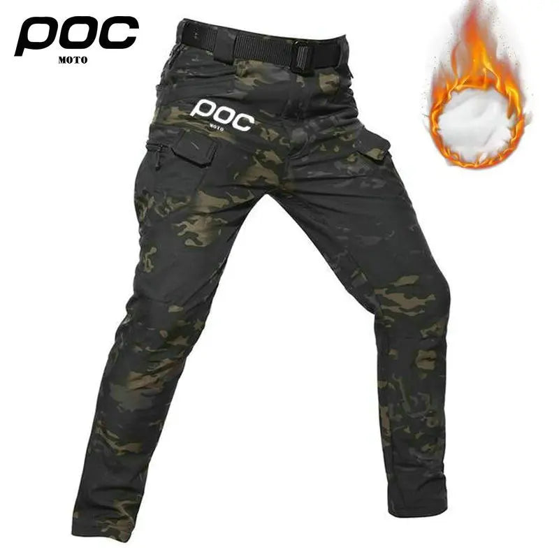 2025 Moto Poc Mountain Bike Waterproof Windproof Pants Men's Winter Cycling Warm Trousers MTB Road Downhill Thermal Long Pants GlowCart