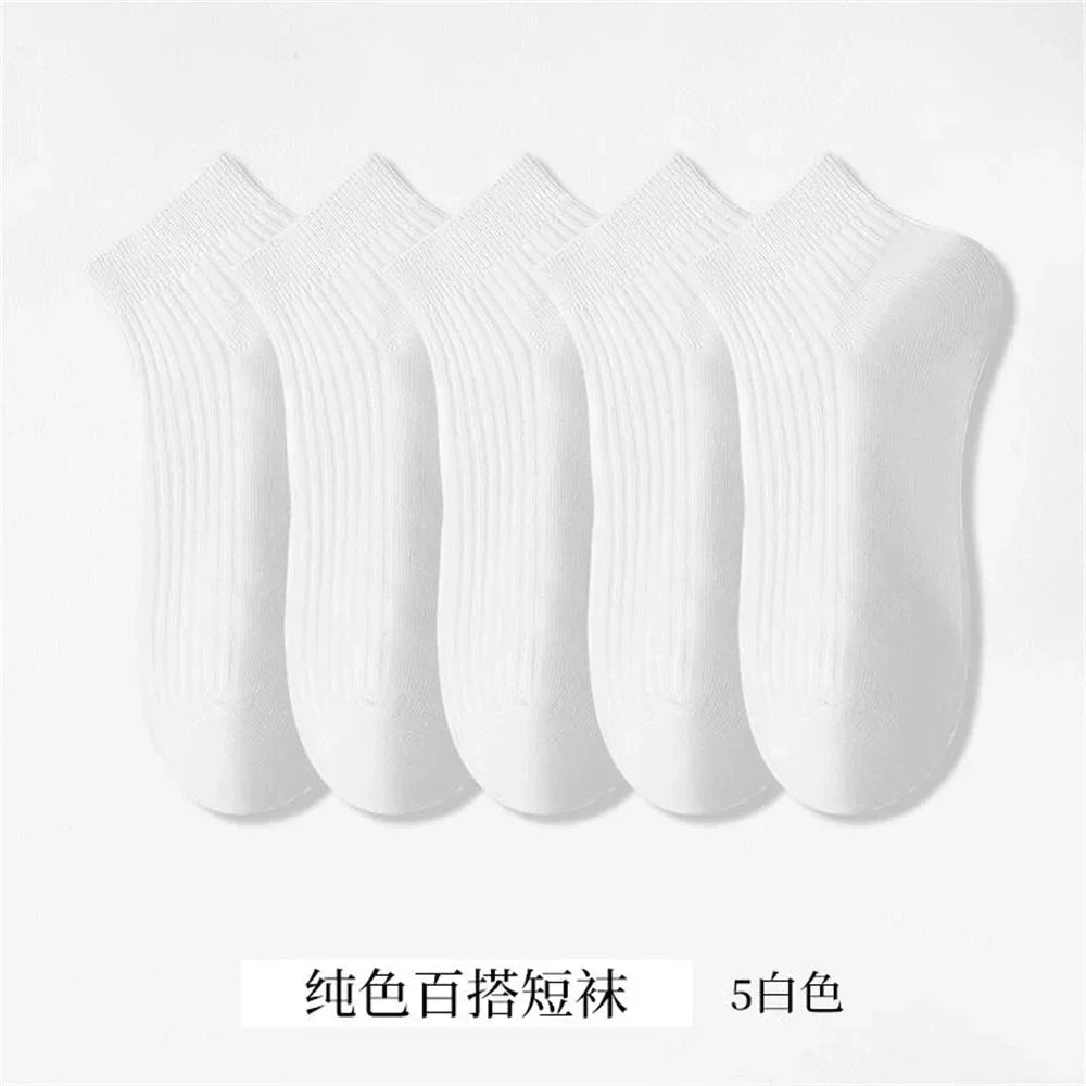 5 Pairs/Pack Ankle Socks Women 100% Cotton Invisible GlowCart