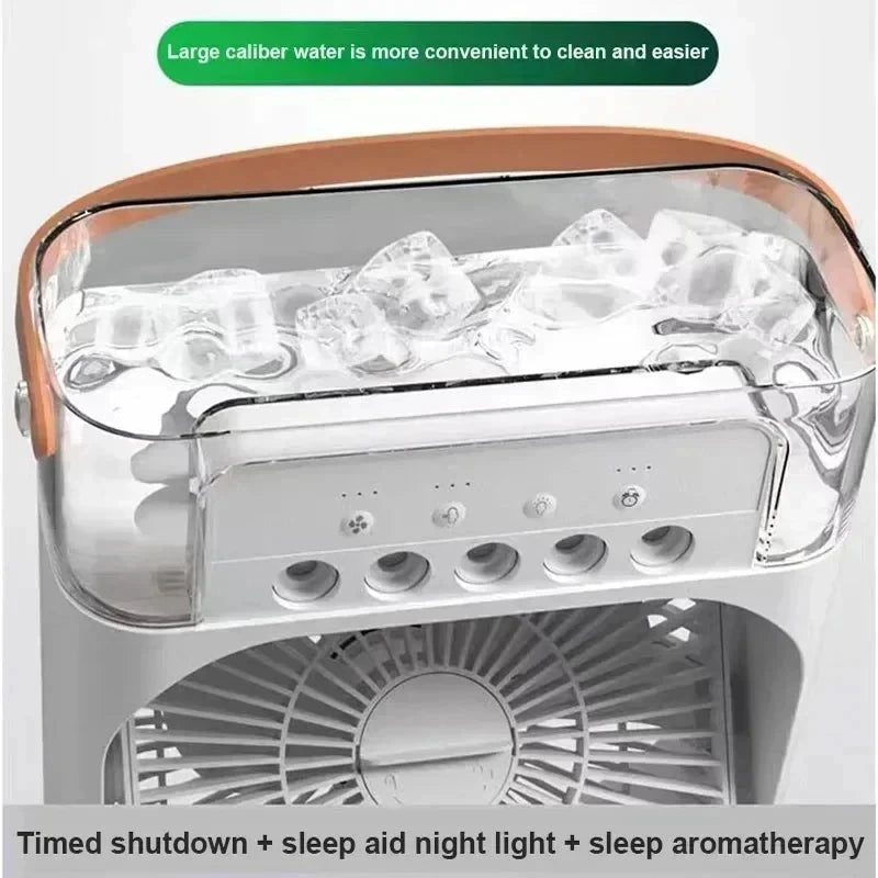 New 3 In 1 Fan AIr Conditioner Household Mini Air Cooler LED GlowCart