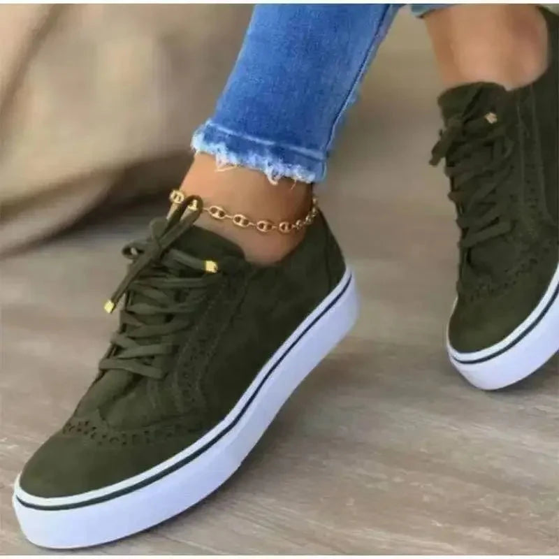 2024 New Women's Low-top Vulcanized Shoes Round Toe Casual GlowCart