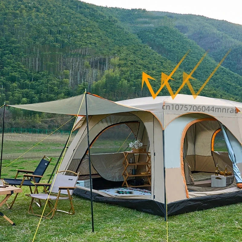 Outdoor Camping Tent, Portable Folding Anti Rainstorm GlowCart