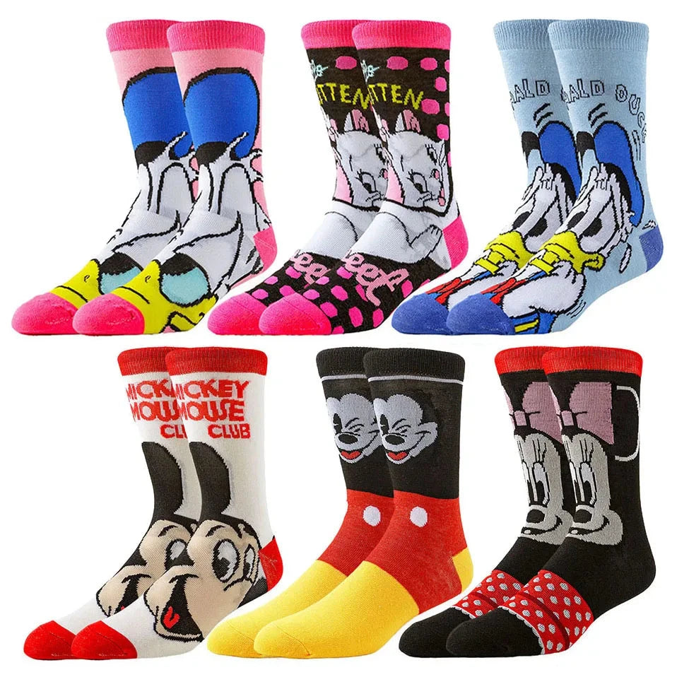 6pairs Random Color Potdemiel Disney Cartoon Anime Socks Hip GlowCart