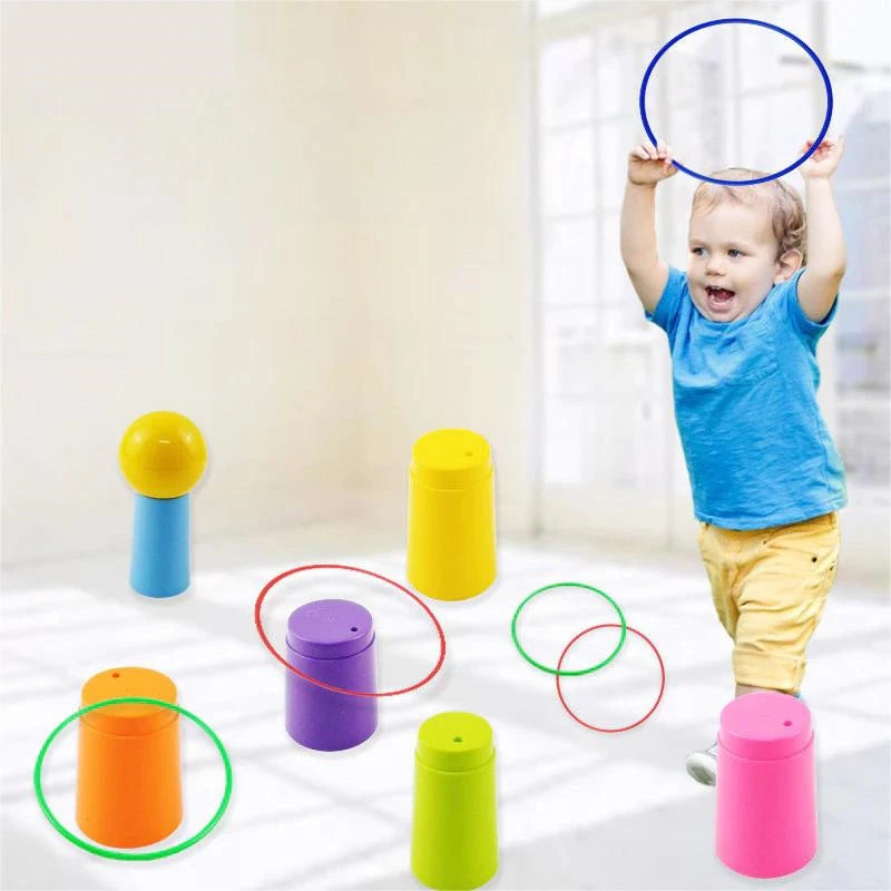 Children Outdoor Fun & Toy Sports Circle Ferrule Stacked Layers Game Parent-Child Interactive Ferrule Throwing Game Kids GlowCart