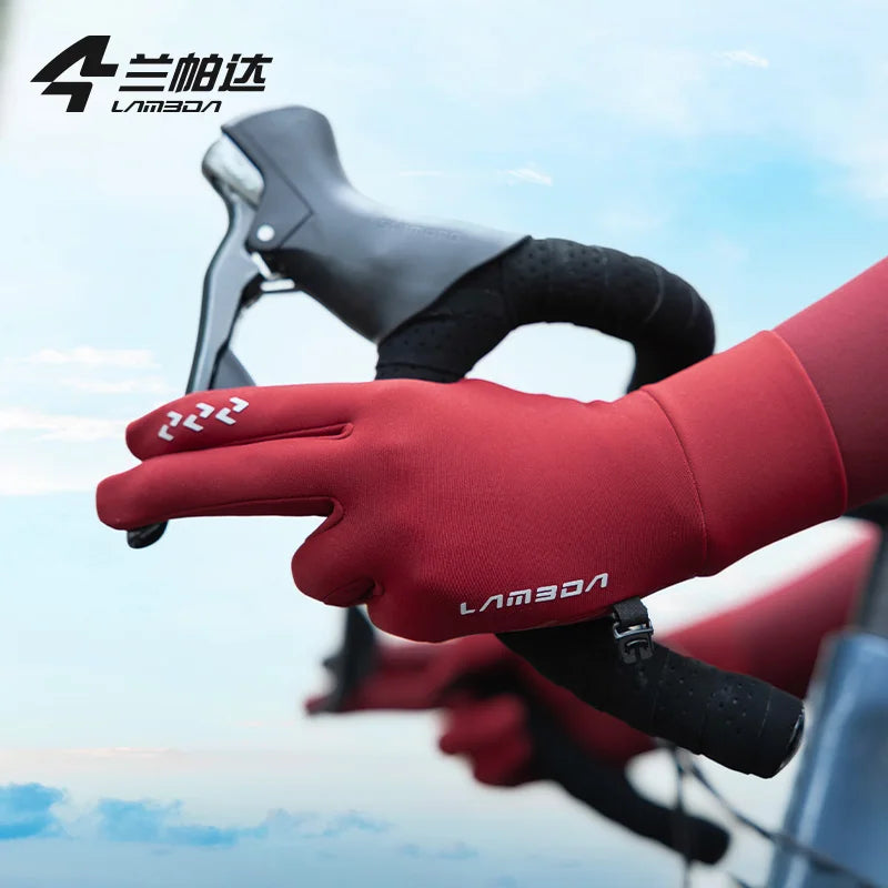 LAMEDA Fleece Cycling Gloves 5-15℃ Touchscreen Riding Thermal Winter Road Mountain Bike Full Finger Gloves Cycling Accessories GlowCart