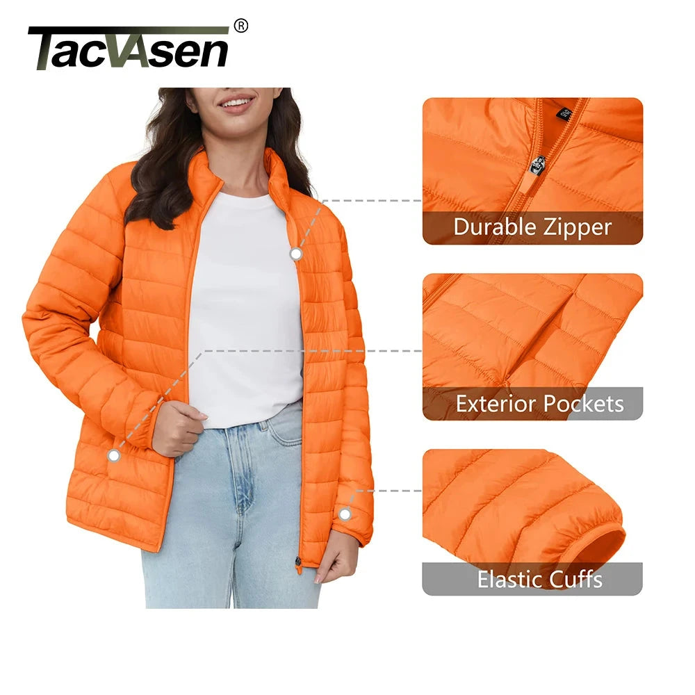 TACVASEN Full Zip Up Puffer Jacket Womens Winter Lightweight GlowCart