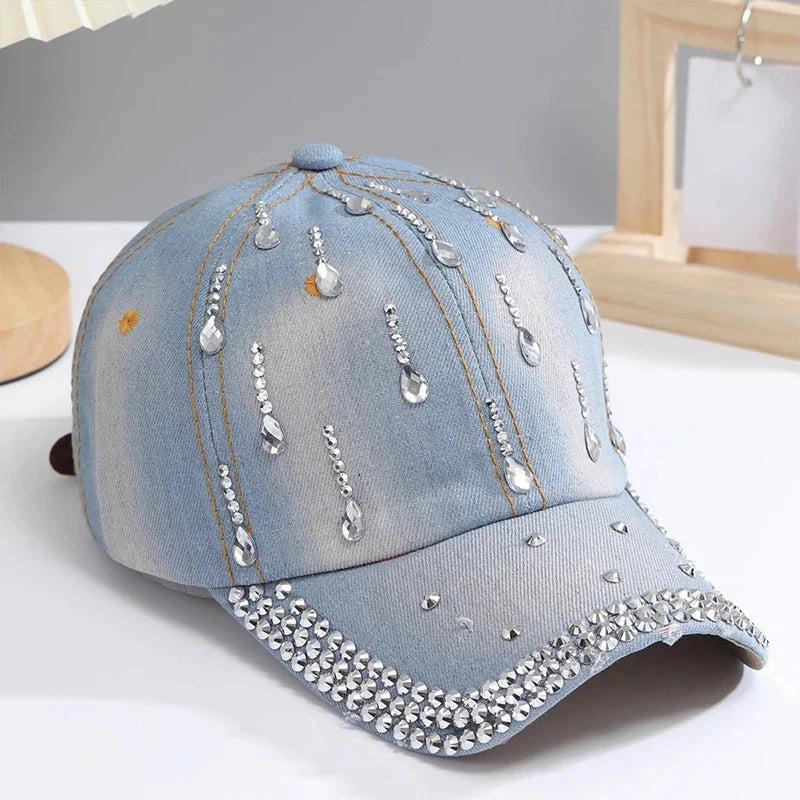 Adjustable Breathable Rhinestone Baseball Cap for Women GlowCart
