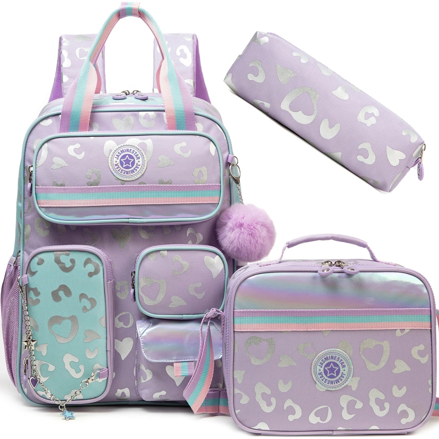 School Bags for girls Backpacks for Kids with Lunch Bag and Pencil CasesCute Backpacks for Kindergarten and Elementary School GlowCart