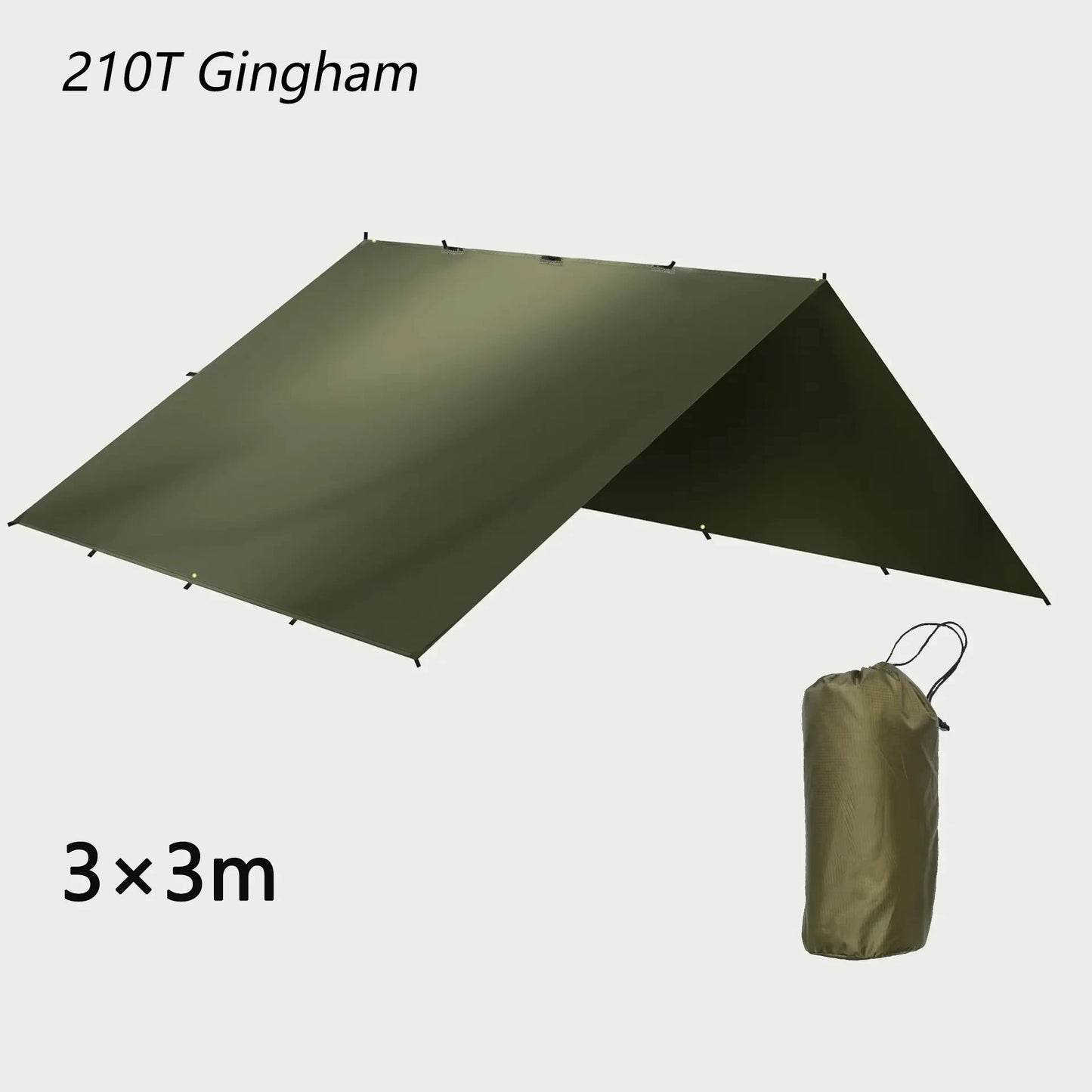 TARKA Camping Tent Tarp 3×3m/4x4m Tourist Picnic Survival GlowCart