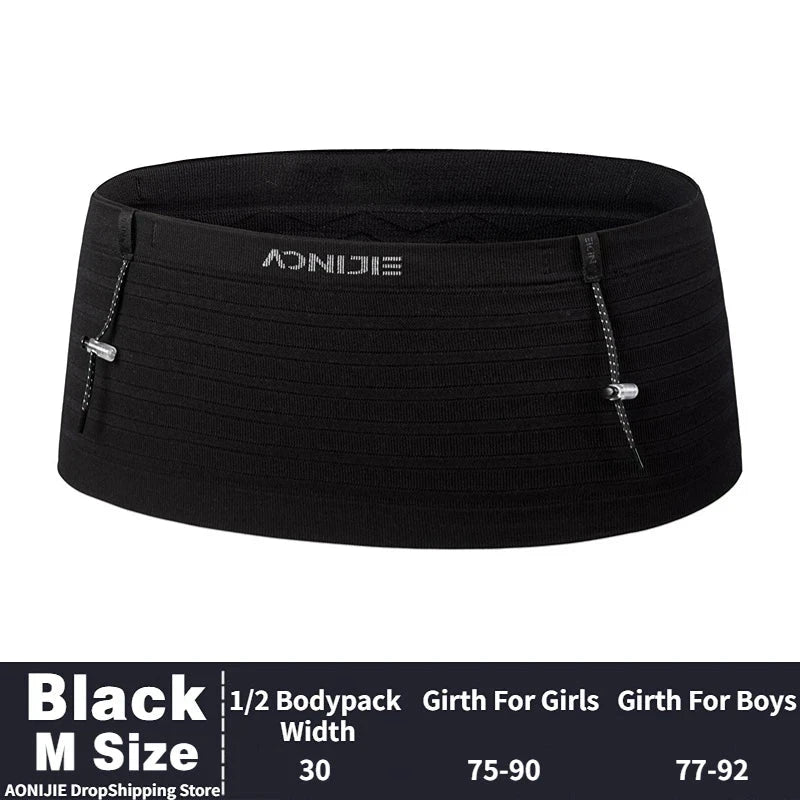 AONIJIE W8116 Woven Elastic Sports Waist Pack Men Women Trail Running Belt Hydration Waist Bag Phone Holder Gym Fitness Marathon GlowCart