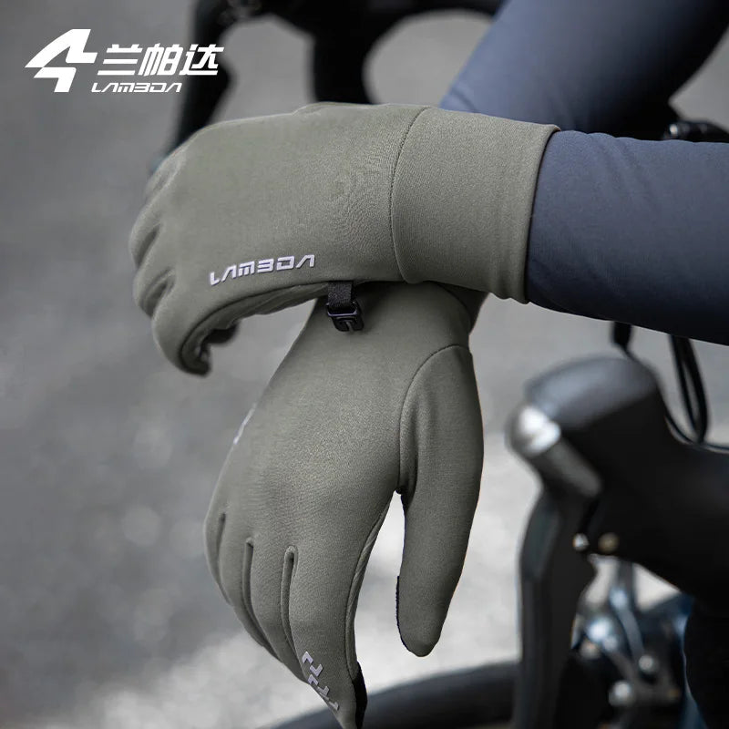 LAMEDA Fleece Cycling Gloves 5-15℃ Touchscreen Riding Thermal Winter Road Mountain Bike Full Finger Gloves Cycling Accessories GlowCart