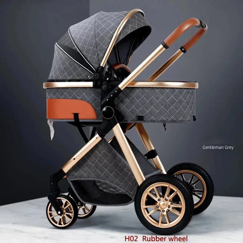 New 2 in 1 Baby Stroller High Landscape Carriage Light Newborn Pram Shock Proof Two Way  Kid Car Baby Comfort Cart 2024 GlowCart