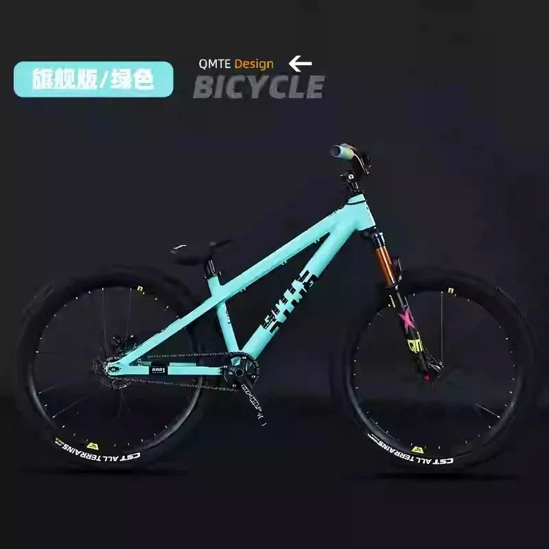 26inch Single Speed XC Mountain Bike AM Mtb Bike Cross Country Bicycle High Strength Frame Oil Disc Brake Oil and Spring Fork GlowCart