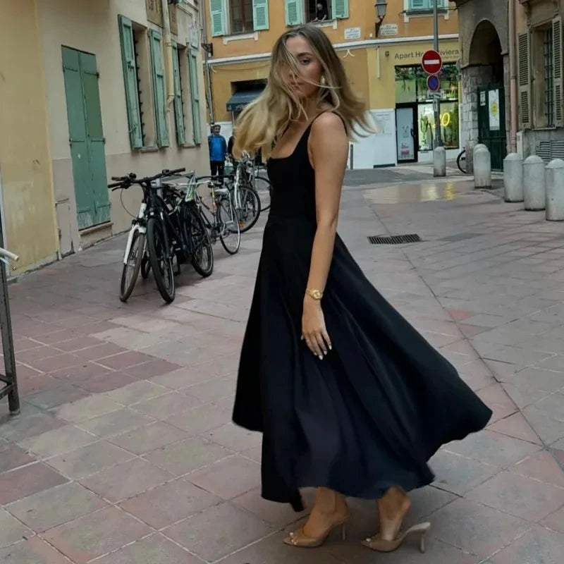 JULISSA MO Sexy Square Collar Women Maxi Dress White GlowCart