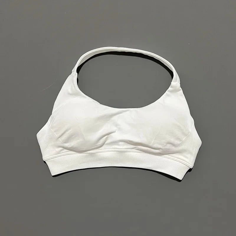 HISTELLO Impact Sports Bra Women Seamless Halter Clothes Push-up Vest Brassiere Gym Top Backless Yoga Workout Running Underwear GlowCart