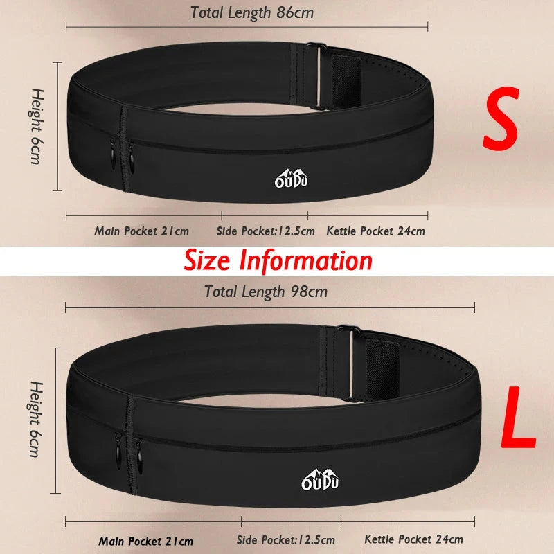 Invisible Sports Hydration Belt Bag Running Phone Belt Waist Pack With Water Bottle Holder for Men Women Cycling Hiking Walking GlowCart