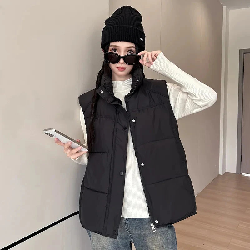 New Women Winter Warm Vest Waistcoat Ladies Sleeveless Stand GlowCart