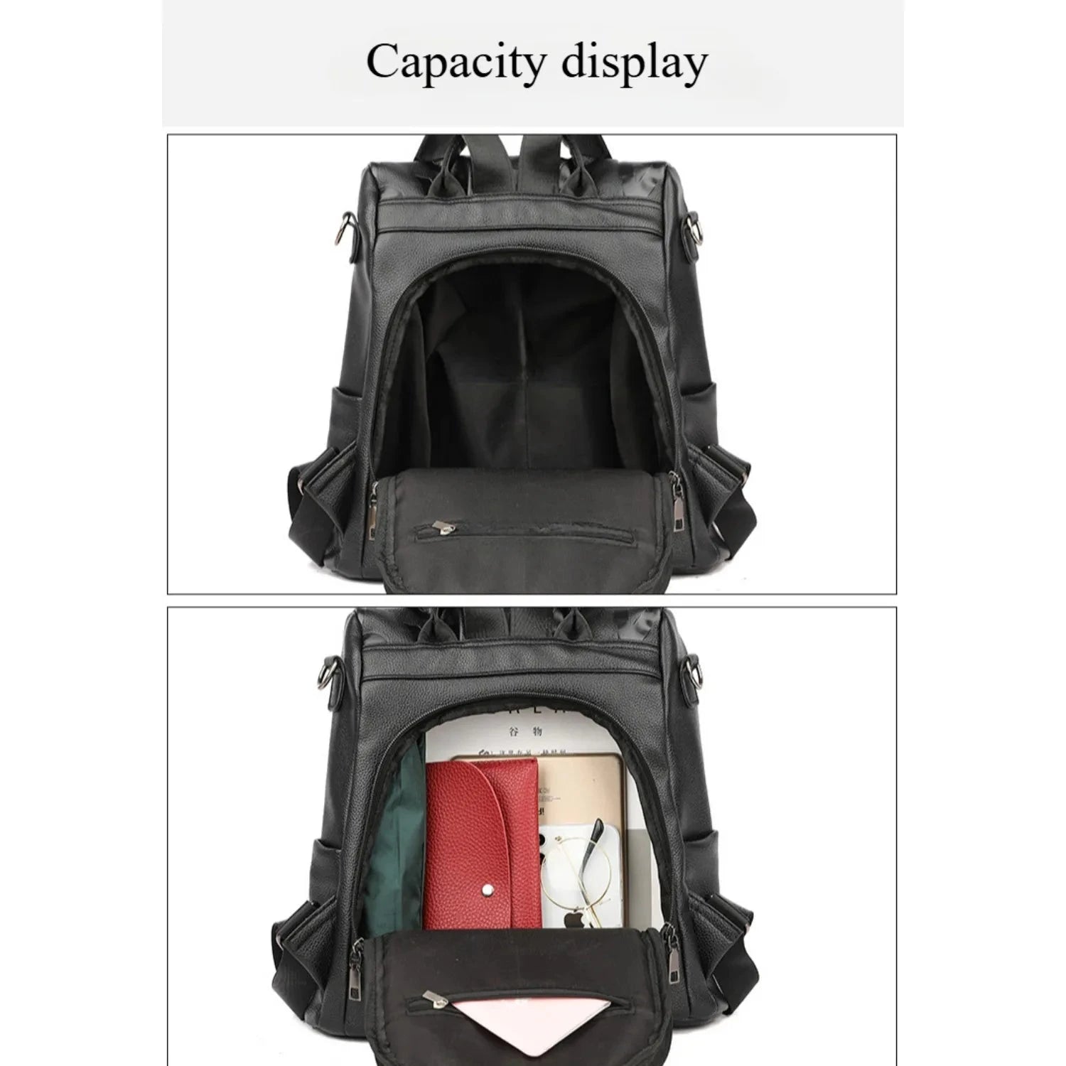 Women's fashion backpack, large capacity anti-theft travel GlowCart