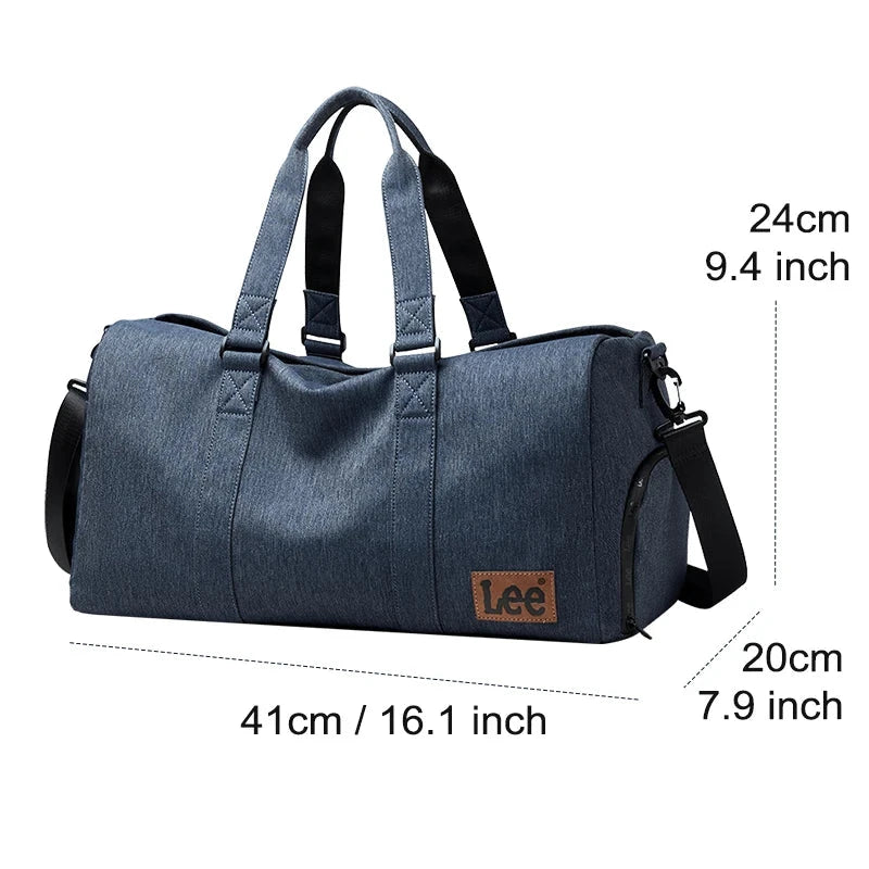 LEE High Quality Waterproof Leather Travel Duffel Bag Dry GlowCart