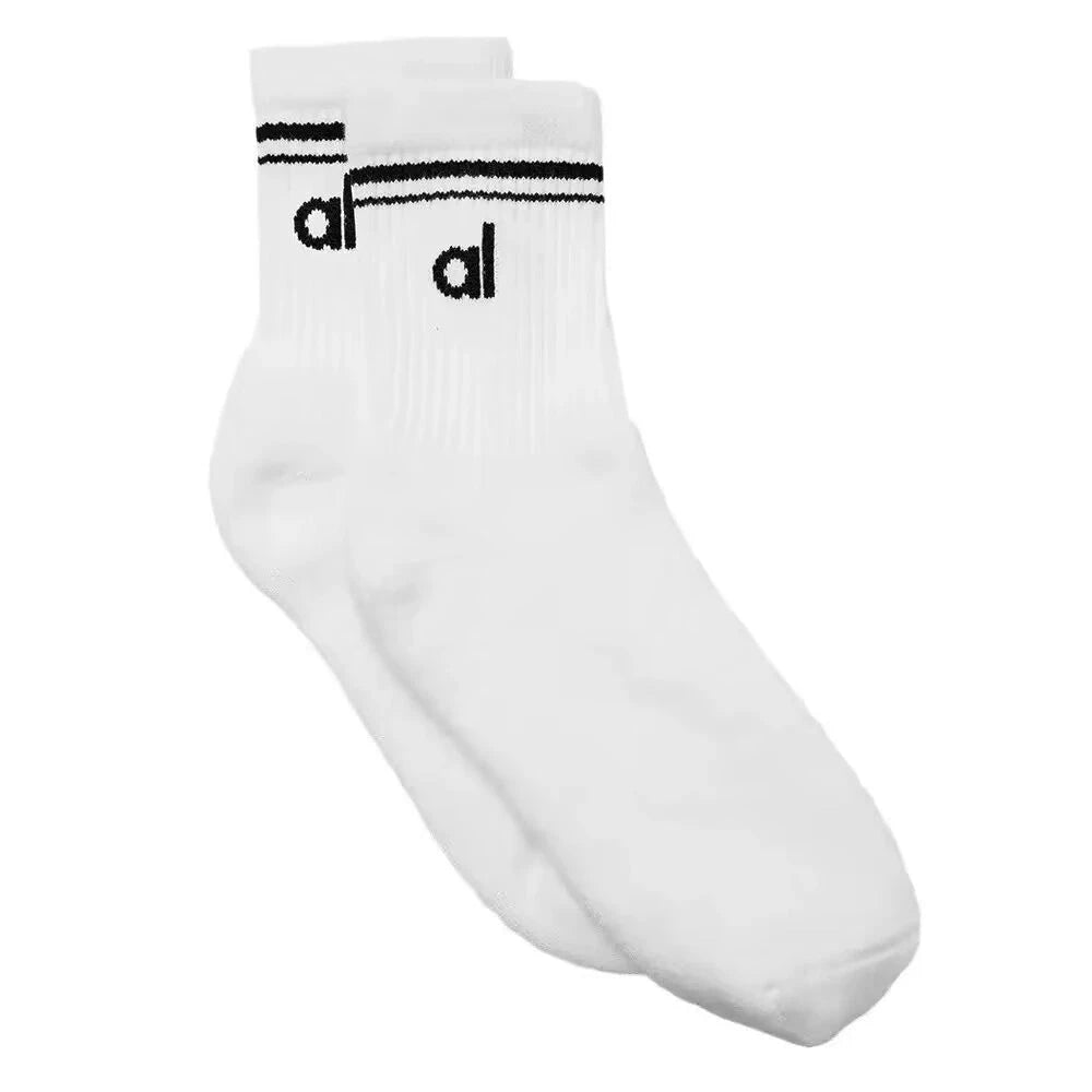 Knit Yoga Socks Women Four Seasons Retro Cotton Comfortable Colorful Middle Length Sports Fitness Long Socks for Yoga Pilates GlowCart