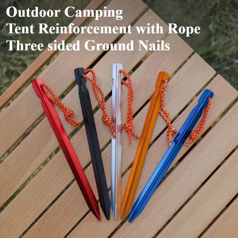 Outdoor tent with triangular ground nails Tent Takes Pegs GlowCart