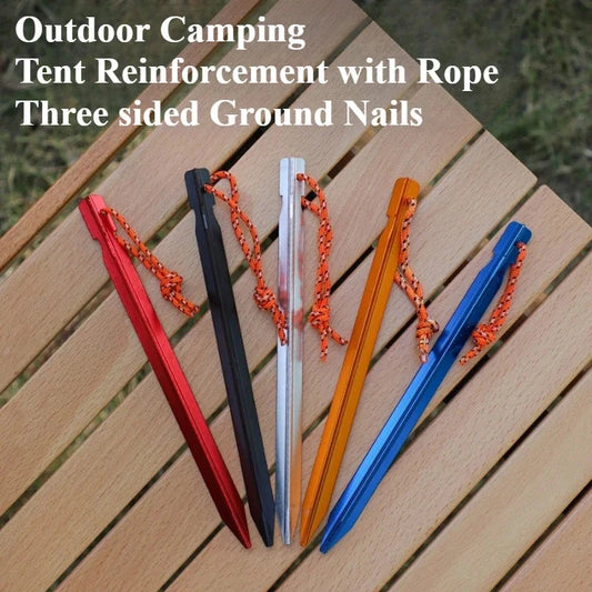 Outdoor tent with triangular ground nails Tent Takes Pegs GlowCart