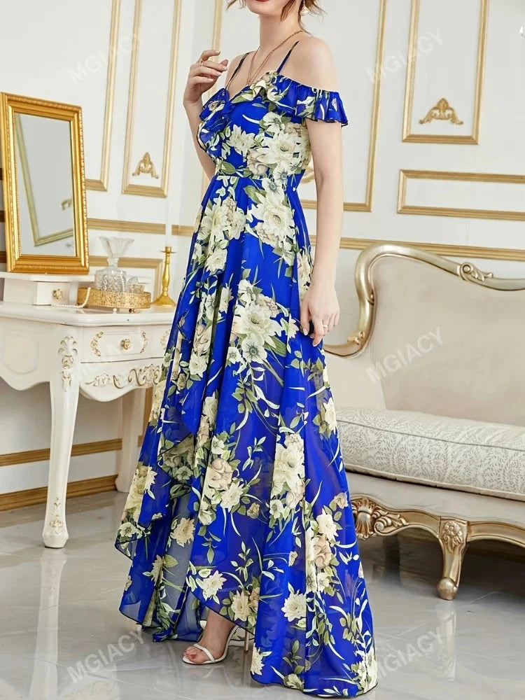 Wefads Women Long Dress Sexy Casual Elegant Off-Shoulder GlowCart