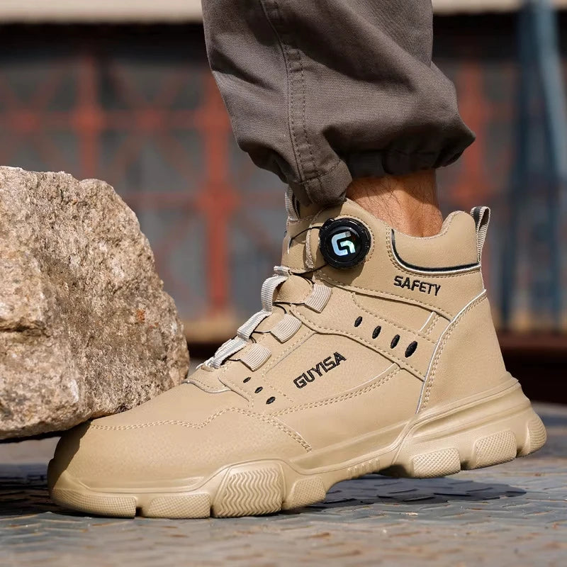 Men's Rotating Button Anti-Smash Anti-puncture Steel toe work Safety Shoes Men Work Boots Protective Women Sneakers Shoes GlowCart