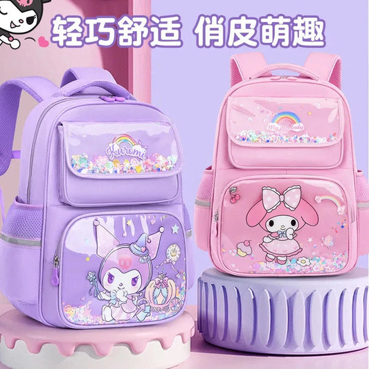 Pupil Schoolbag Backpack Lightweight Student Large Capacity Children's Cute Bags Cinnamoroll  Kuromi Sanrio My Melody Child GlowCart