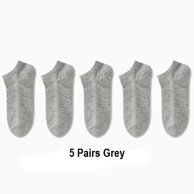 5/10 /20/30 Pairs Unisex Casual Plain Color Boat Socks Thin GlowCart