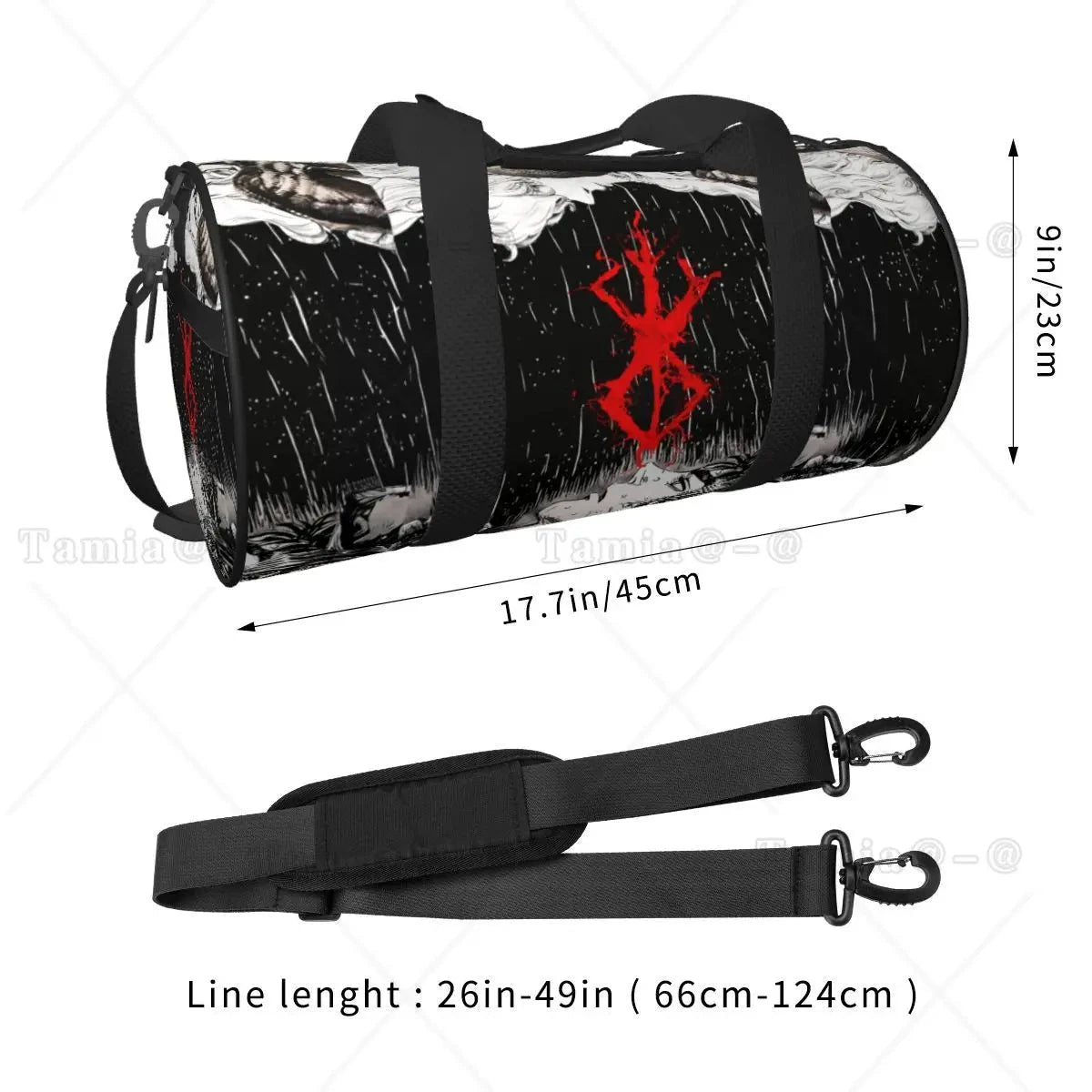 Japan Anime Bereserk Sports Gym Bag with Pocket Waterproof GlowCart
