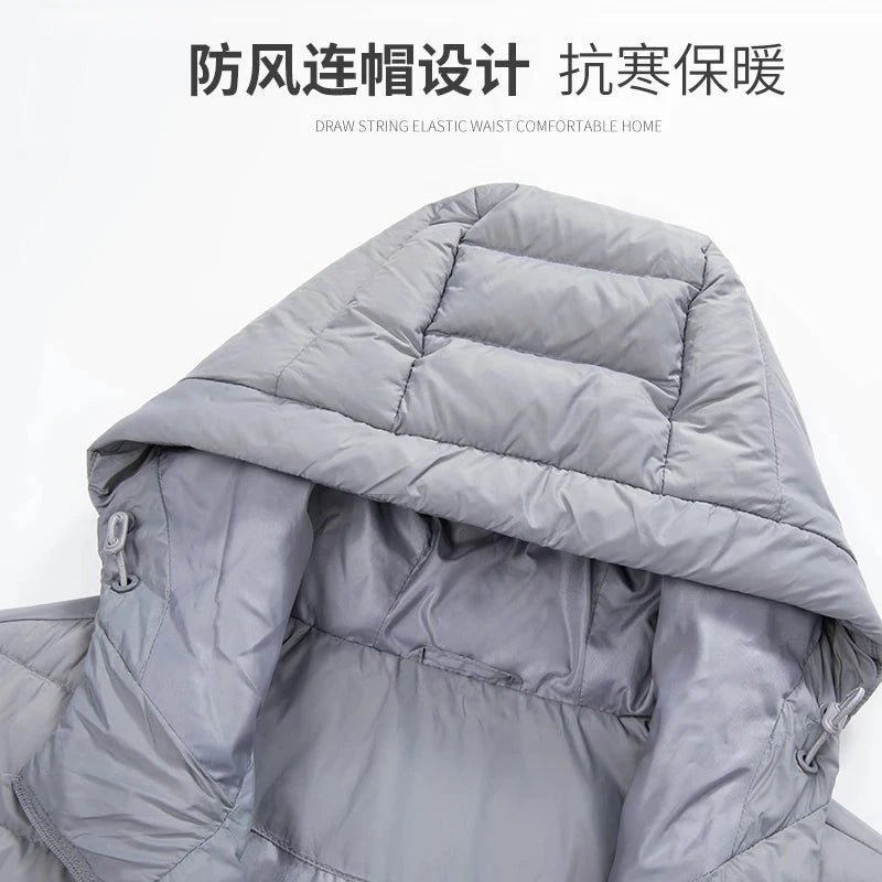 Lightweight Down Jacket, Fashionable Men's Short Hooded Duck GlowCart