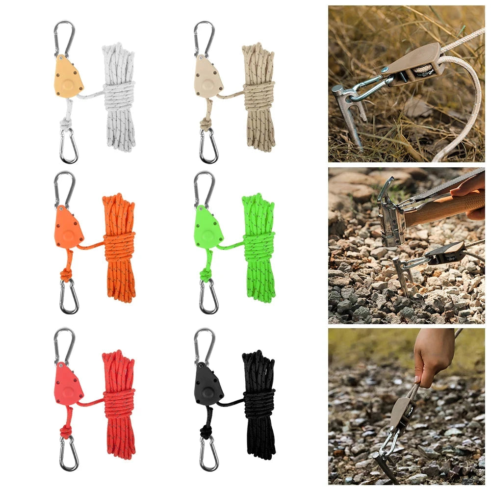 1PC 4M Outdoor Tent Windproof Rope Adjustable Lanyard GlowCart