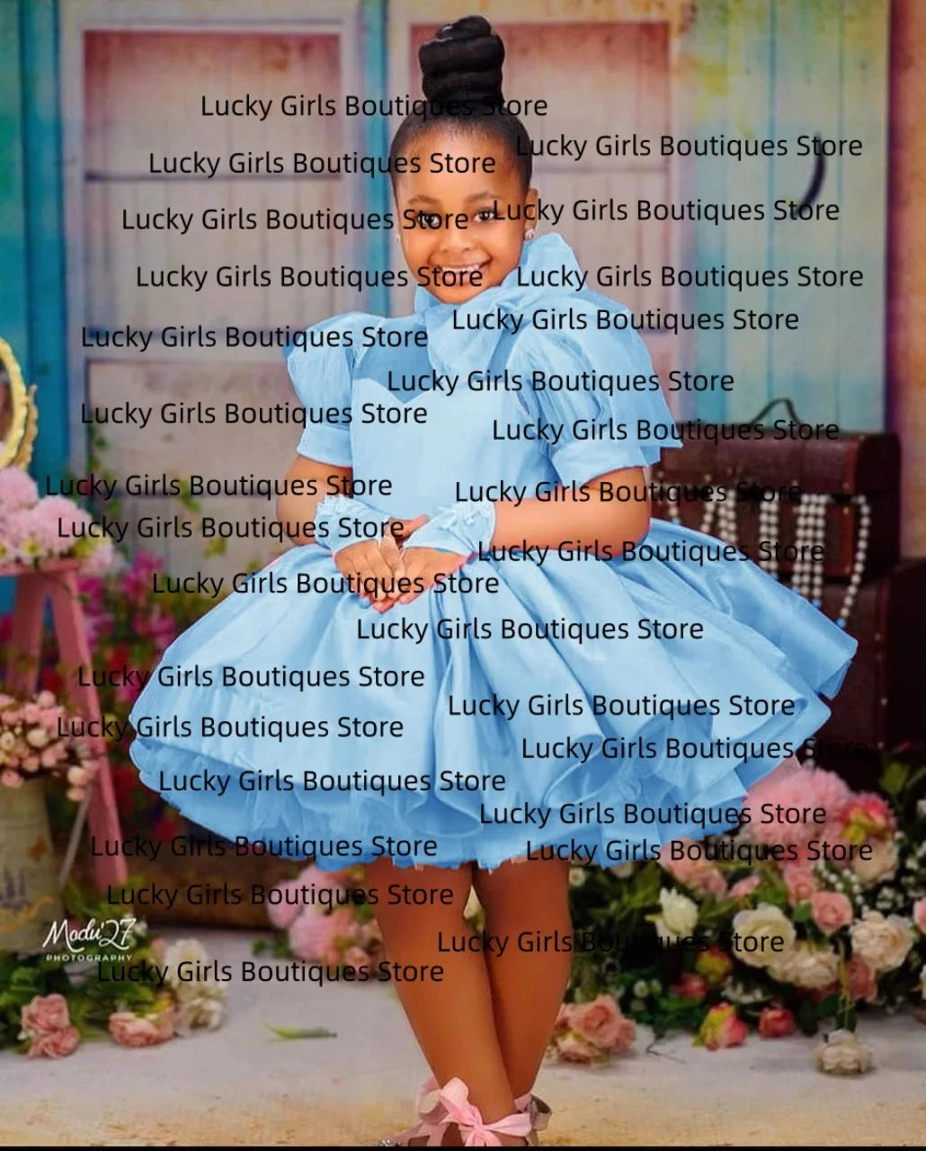 Pink Ball Gown Flower Girl Dresses Customized Tulle Tiered GlowCart