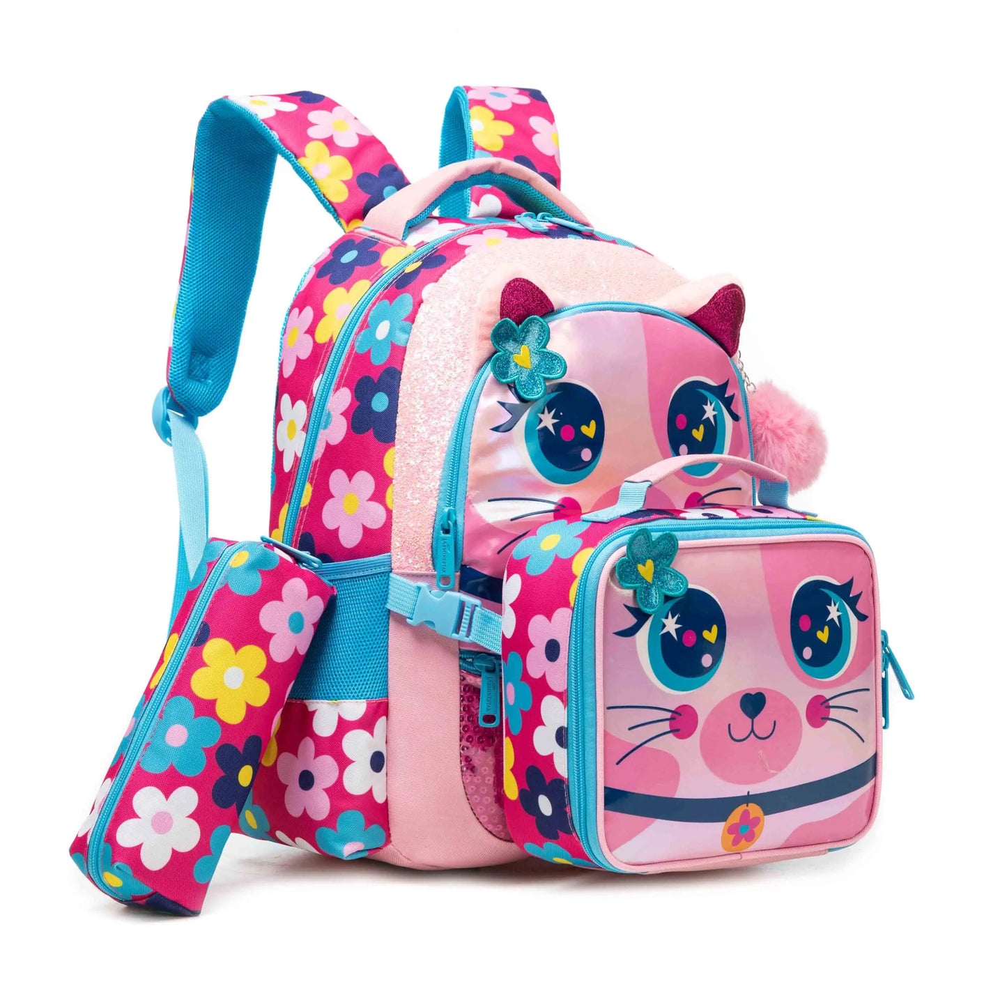 Fashionable and Cute new Children's Backpack with Large Capacity and Lightweight with Lunch bag Pencil case Suitable for School GlowCart