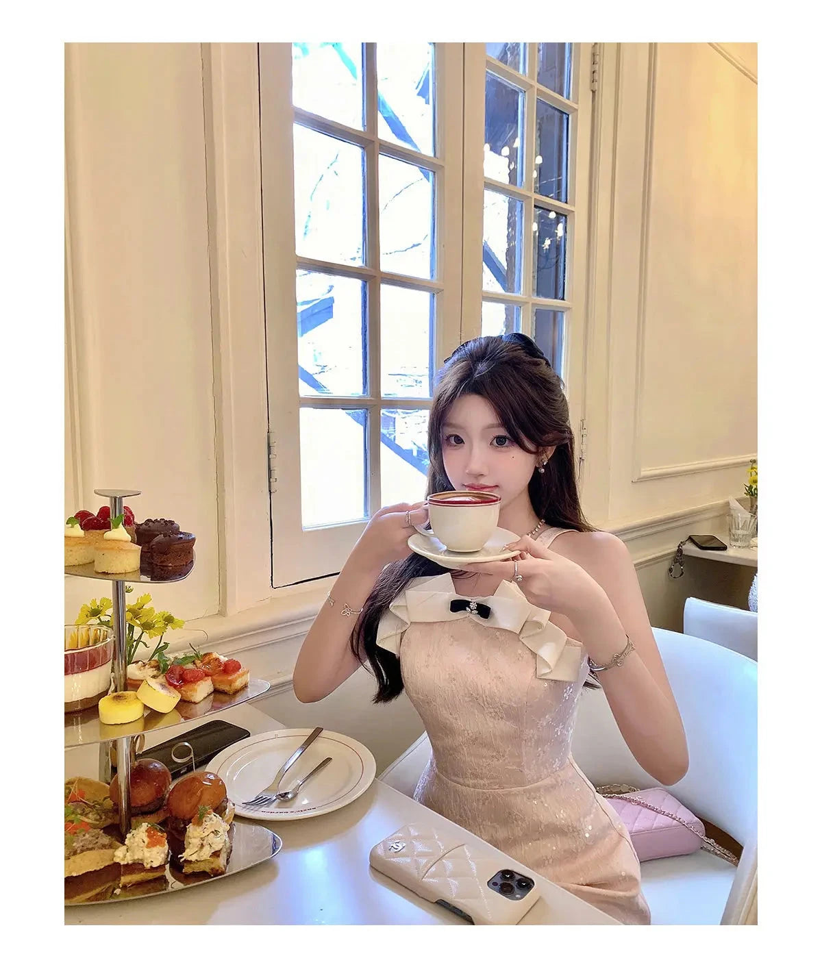 Kimotimo Sweet Jacquard Halter Birthday Dress Women Summer GlowCart