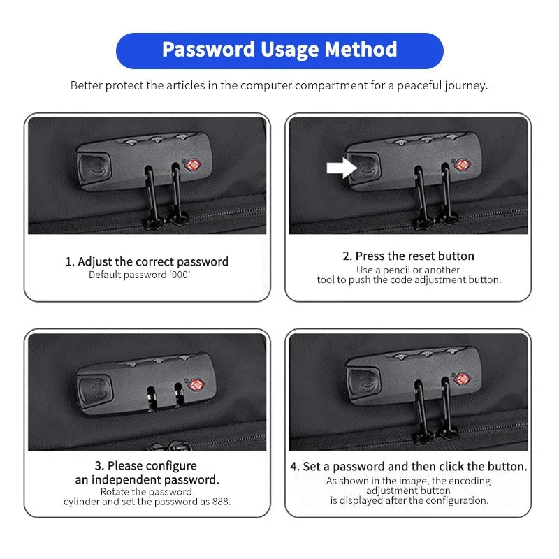 New Men's Backpack Vacuum Compression Backpack GlowCart