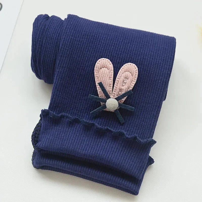 Kids Leggings Bunny Trim Slim-fit Leggings Girls Pants Kids Wears for Girls Leggings 2 To 7 Years Leggins for Kids Girl GlowCart