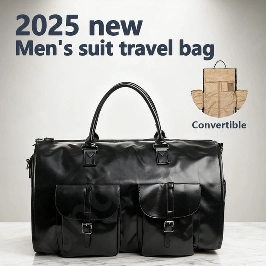 2025 New Men's Leather Waterproof Business Travel Large GlowCart