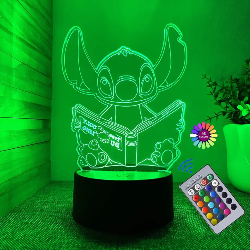 3D Illusion Stitch Night Light with Remote Control and Smart