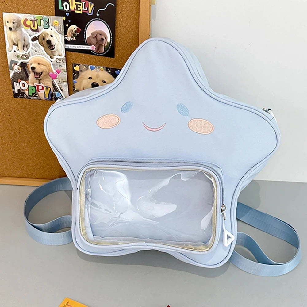 Star Backpack for Women with Clear Pocket Kawaii Daypack GlowCart
