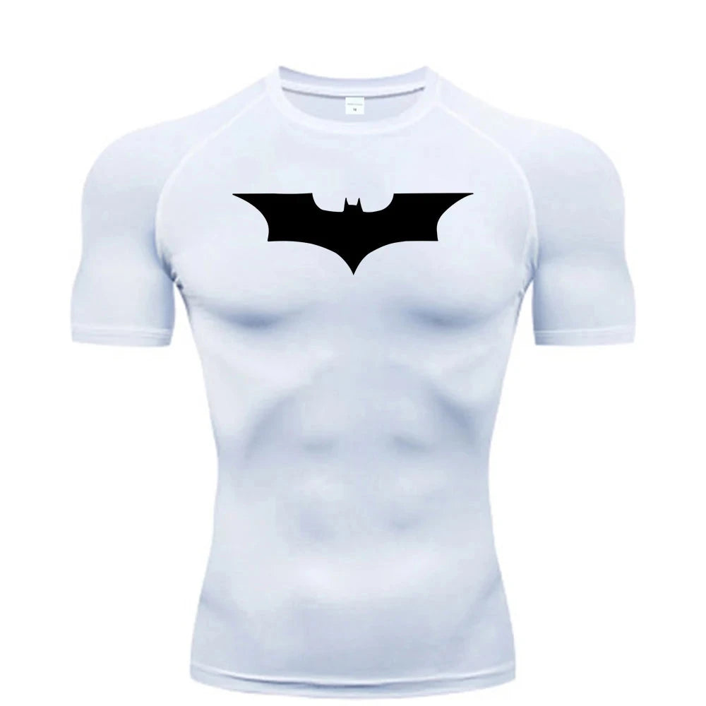 Bat Printed Men's Tight T-Shirt Running Compression GlowCart
