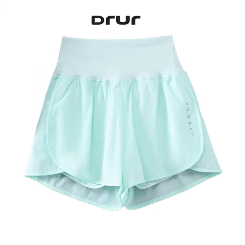 DRUR Women Yoga Shorts High Waist Double Layer Running Gym Shorts With Pocket Summer Sportswear Fitness Clothes Jogger Short New GlowCart