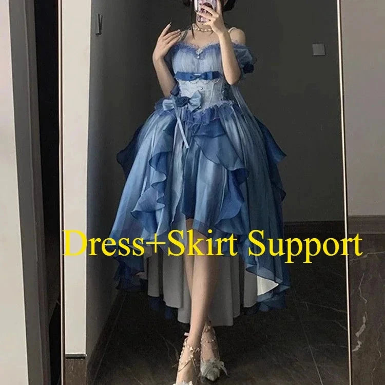 Dophee Original Lolita Trailing Puffy Dress Women Short GlowCart