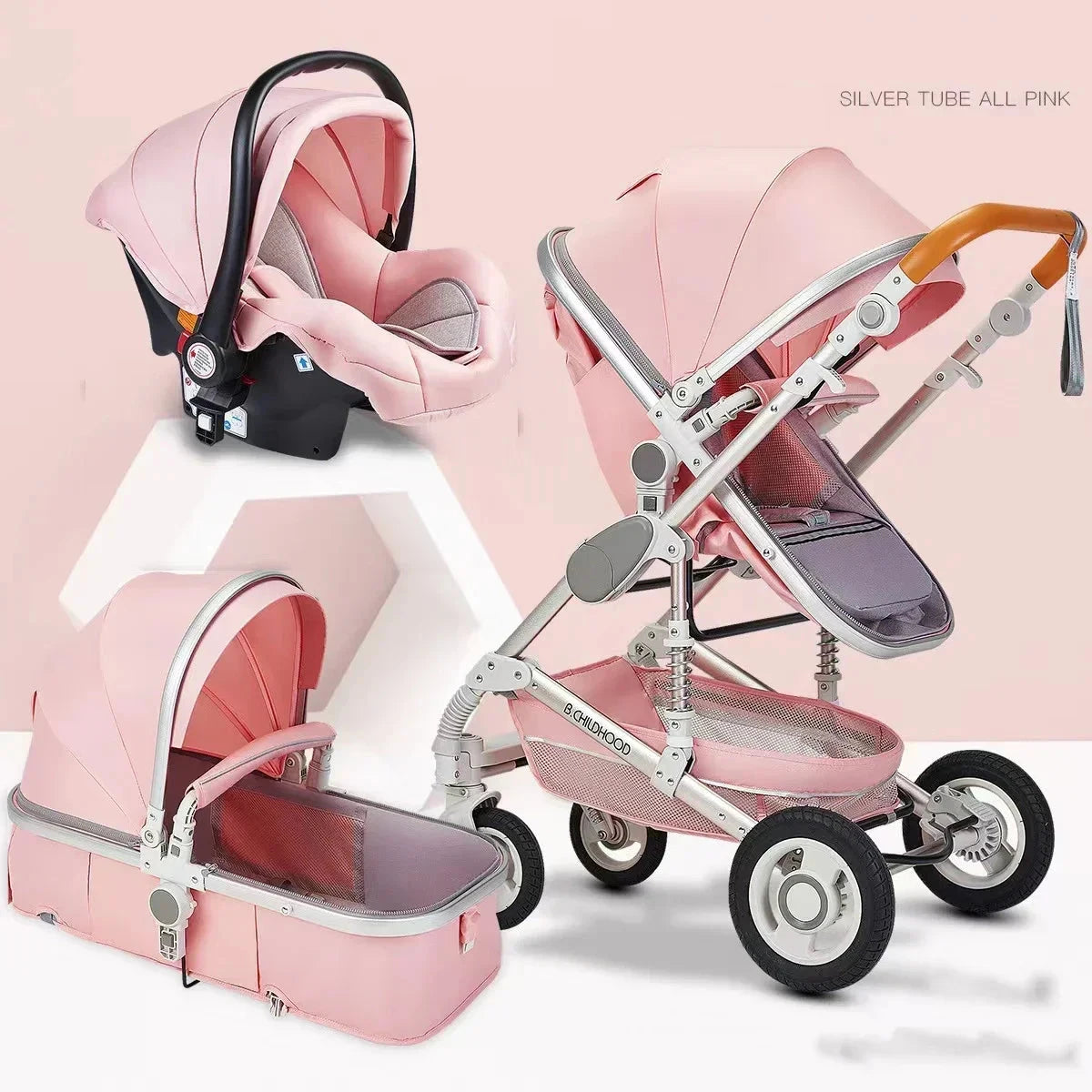 baby stroller 3in1 Luxury High Landscape baby pram portable baby pushchair multifunctional Newborn Carriage double faced GlowCart