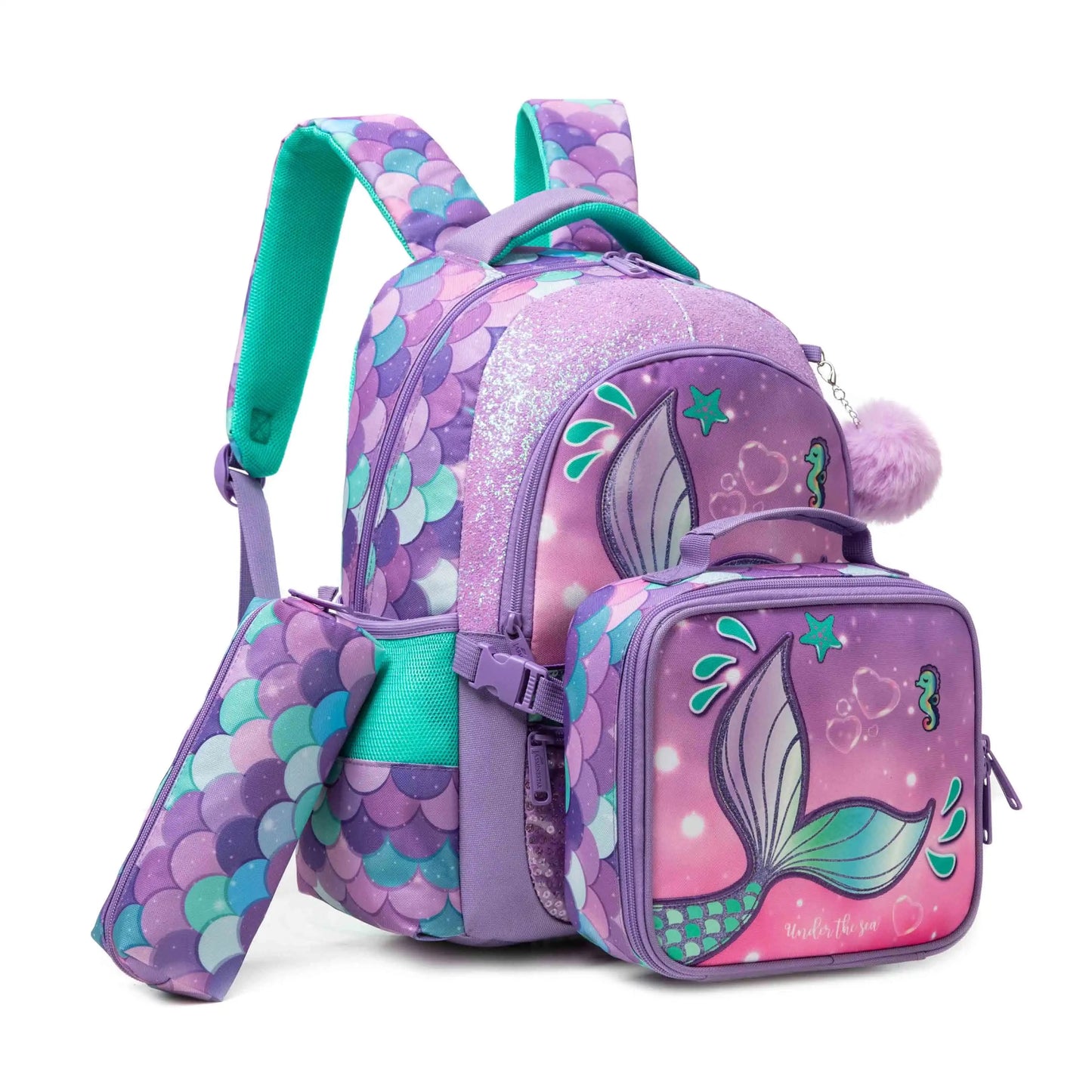 Fashionable and Cute new Children's Backpack with Large Capacity and Lightweight with Lunch bag Pencil case Suitable for School GlowCart