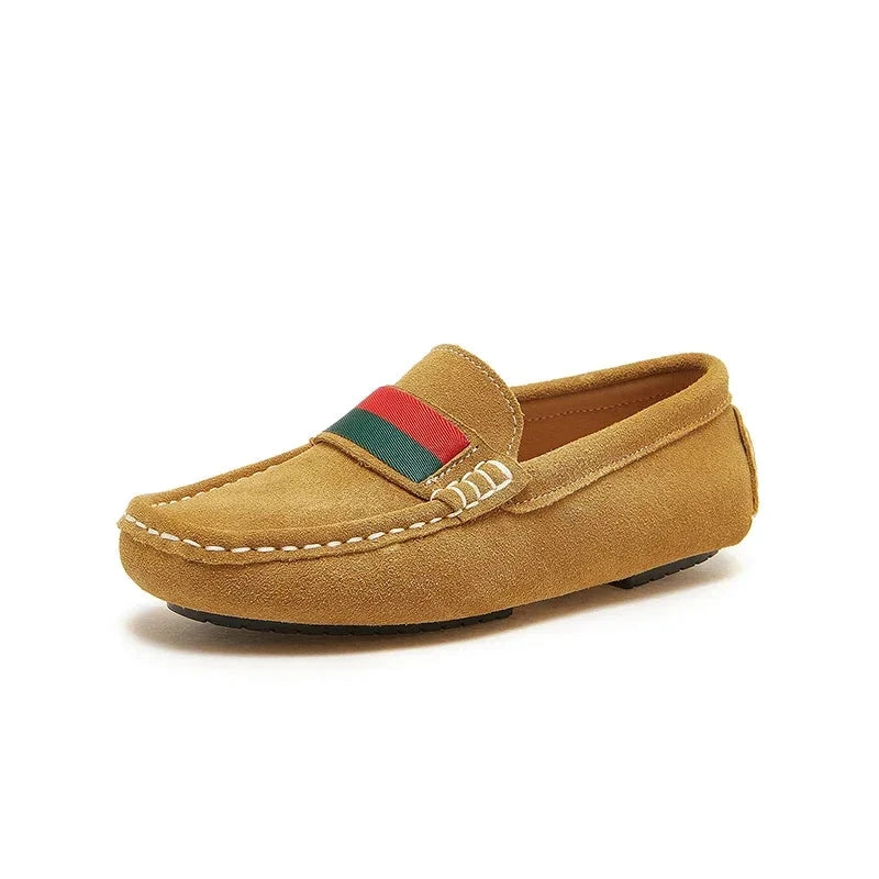 Boys Leather Shoes Black White for School Party Wedding Kids Formal Flats Loafers Slip-on Soft Loafers Children Moccasins 26-37 GlowCart